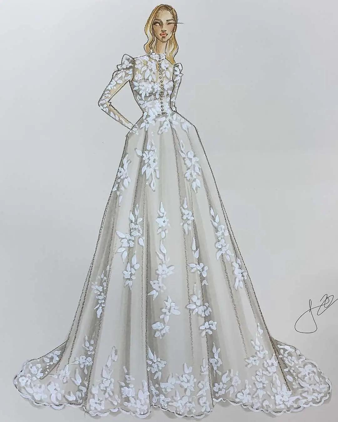 Justin Alexander Wedding Dress Sketch
