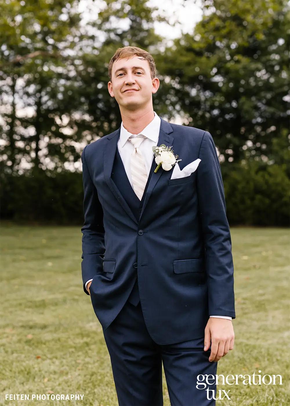 Groom in a Navy Suit