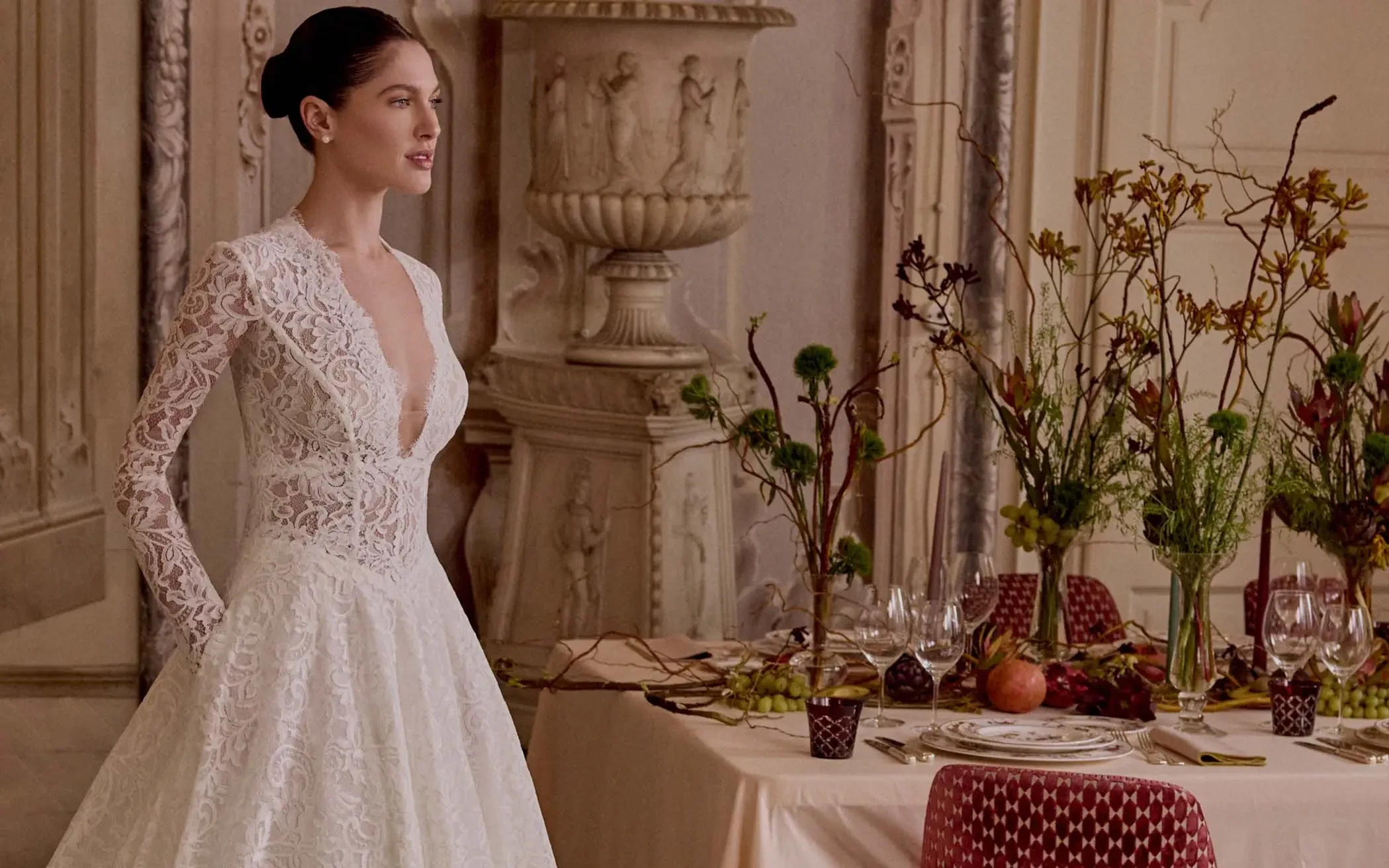 Bride on rocky seacoast