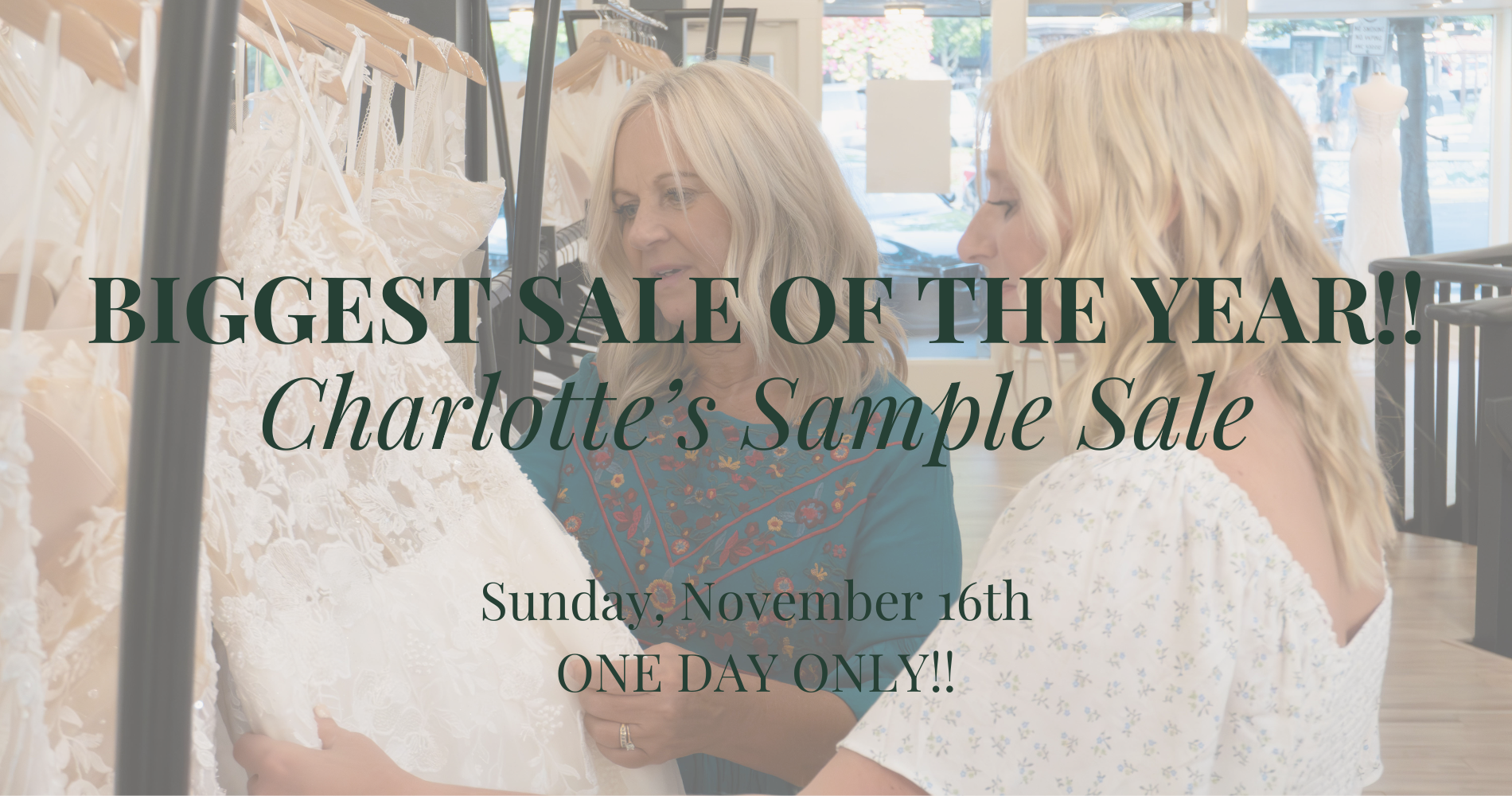 Sample Sale Sunday, November 16th