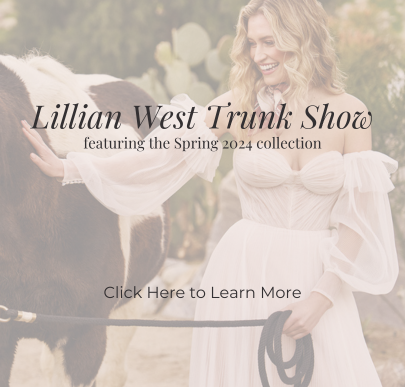 Boho Wedding Dress with Off the Shoulder Sleeves Lillian West Trunk Show