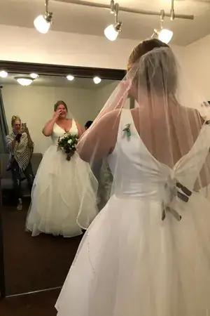 Bride getting ready and crying from happines