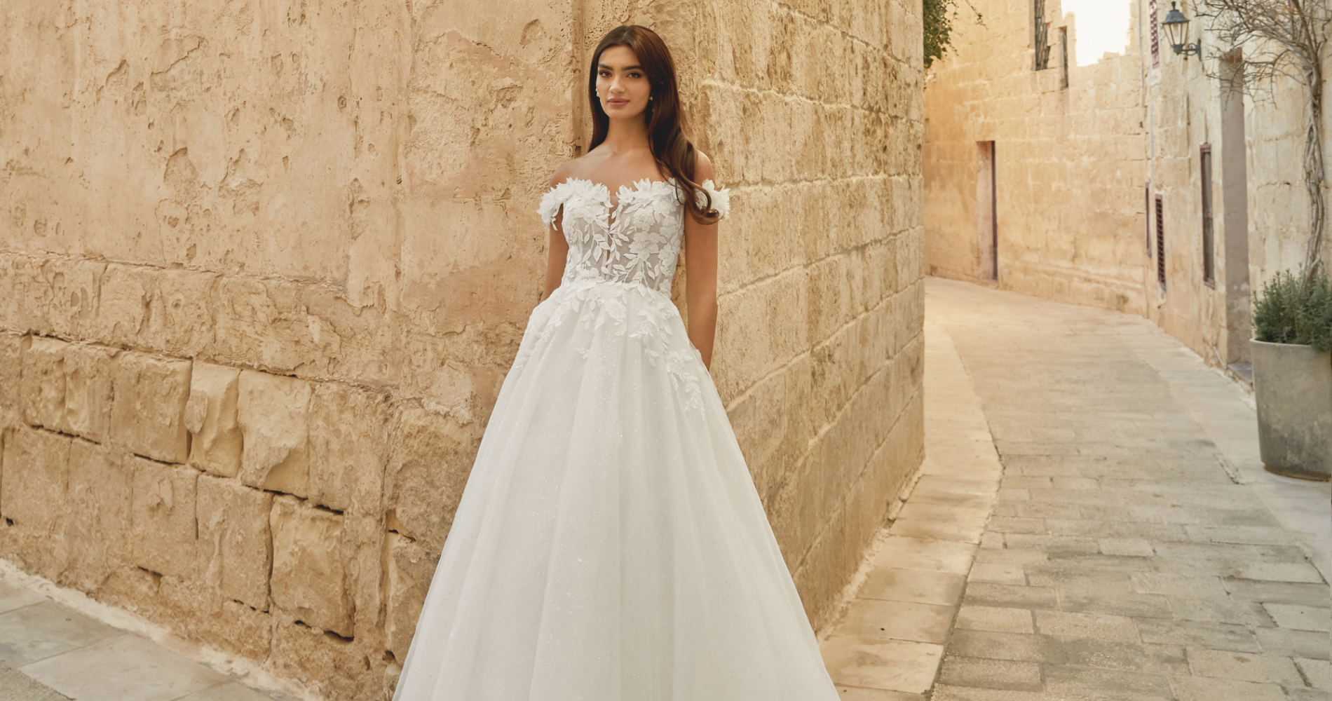 Elegant Off the Shoulder Wedding Dress Sincerity Bridal