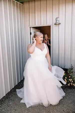 Bride leaving the house
