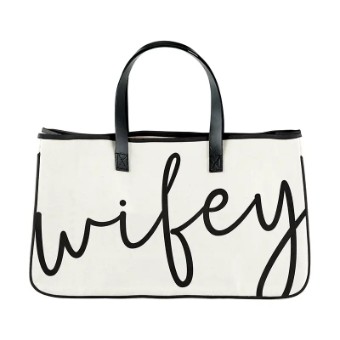 Bridal Swag #Wifey Canvas Tote #2 Canvas/Black thumbnail