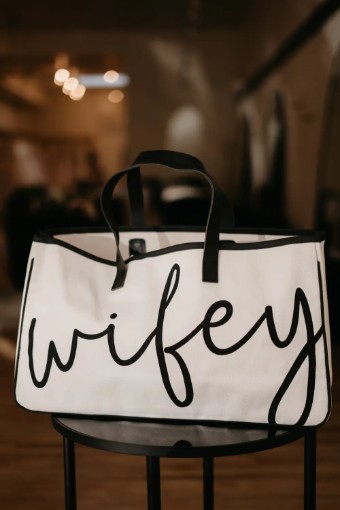 Bridal Swag #Wifey Canvas Tote #1 default Canvas/Black thumbnail