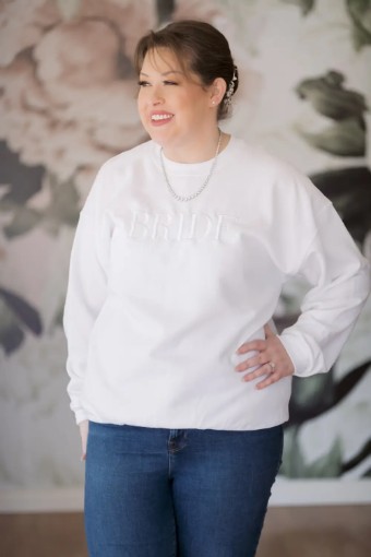 Bridal Swag #Bride Embroidered Sweatshirt #0 default White thumbnail
