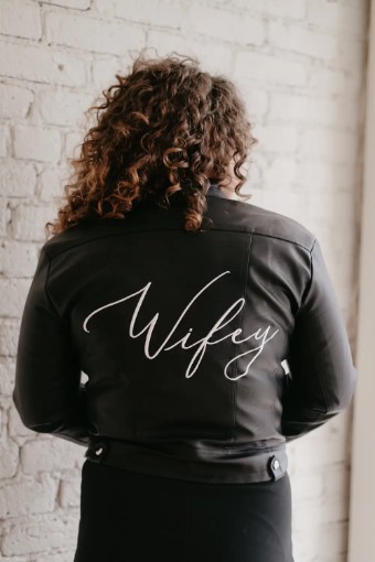 Bridal Swag #Black Leather Jacket #0 default Black thumbnail