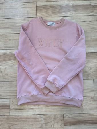 Bridal Swag #Wifey Embroidered Sweatshirt #0 default Dusty Pink thumbnail