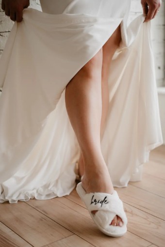 Bridal Swag #Bride Slippers #1 White thumbnail