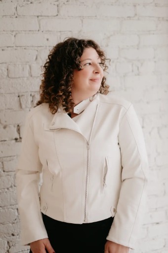 Bridal Swag #White Leather Bride Jacket #2 White thumbnail
