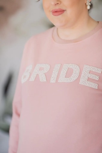 Bridal Swag #Pearl BRIDE Sweatshirt #1 Dusty Pink thumbnail