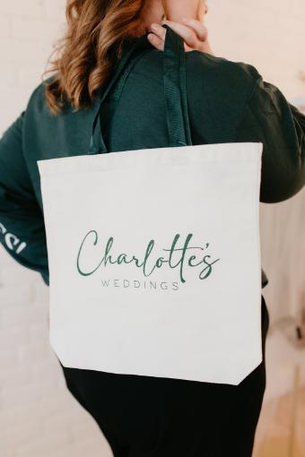 Charlotte's Merch #Charlotte's Canvas Tote Bag #0 default Canvas/Hunter Green thumbnail