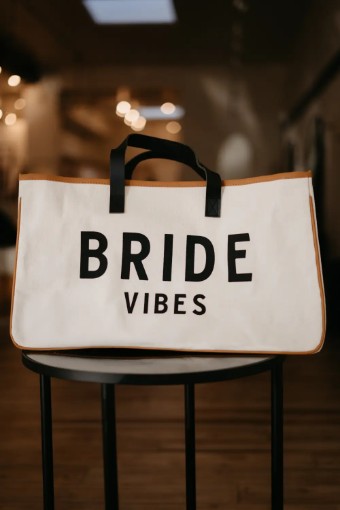 Bridal Swag #Bride Vibes Canvas Tote #0 default Canvas/Leather thumbnail