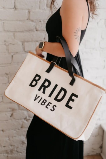 Bridal Swag #Bride Vibes Canvas Tote #1 Canvas/Leather thumbnail